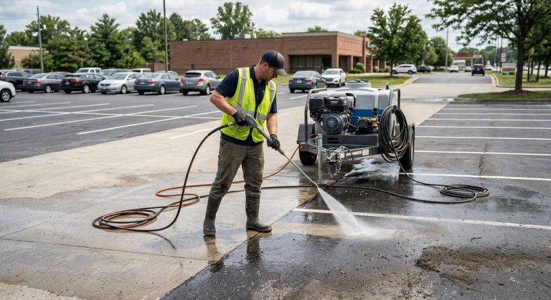 Parking Lot Power Washing